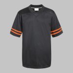 Black Orange Striped Front Football Jersey