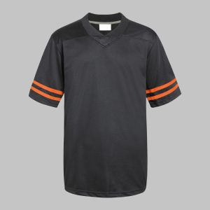 Black Orange Striped Front Football Jersey