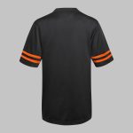 Black Orange Striped Back Football Jersey