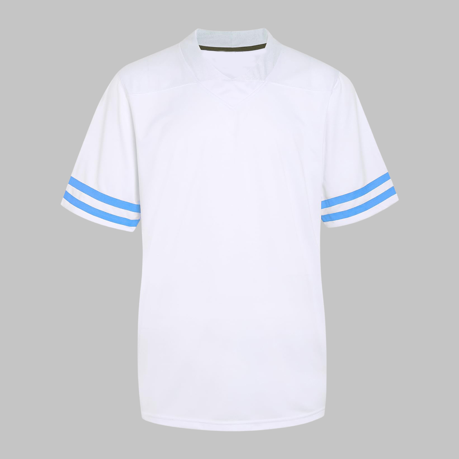 White Sky Blue Striped Football Jersey White Sky Blue Striped Front Football Jersey