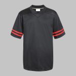 Black Red Striped front Football Jersey