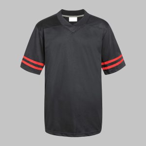 Black Red Striped Back Football Jersey