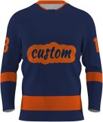 Custom Navy Blue FRONT Ice Hockey Jersey