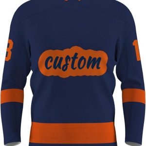 Custom Navy Blue FRONT Ice Hockey Jersey