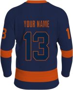 Custom Navy Blue Back Ice Hockey Jersey