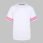 White Pink Striped FrontFootball Jersey