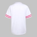 White Pink Striped Back Football Jersey