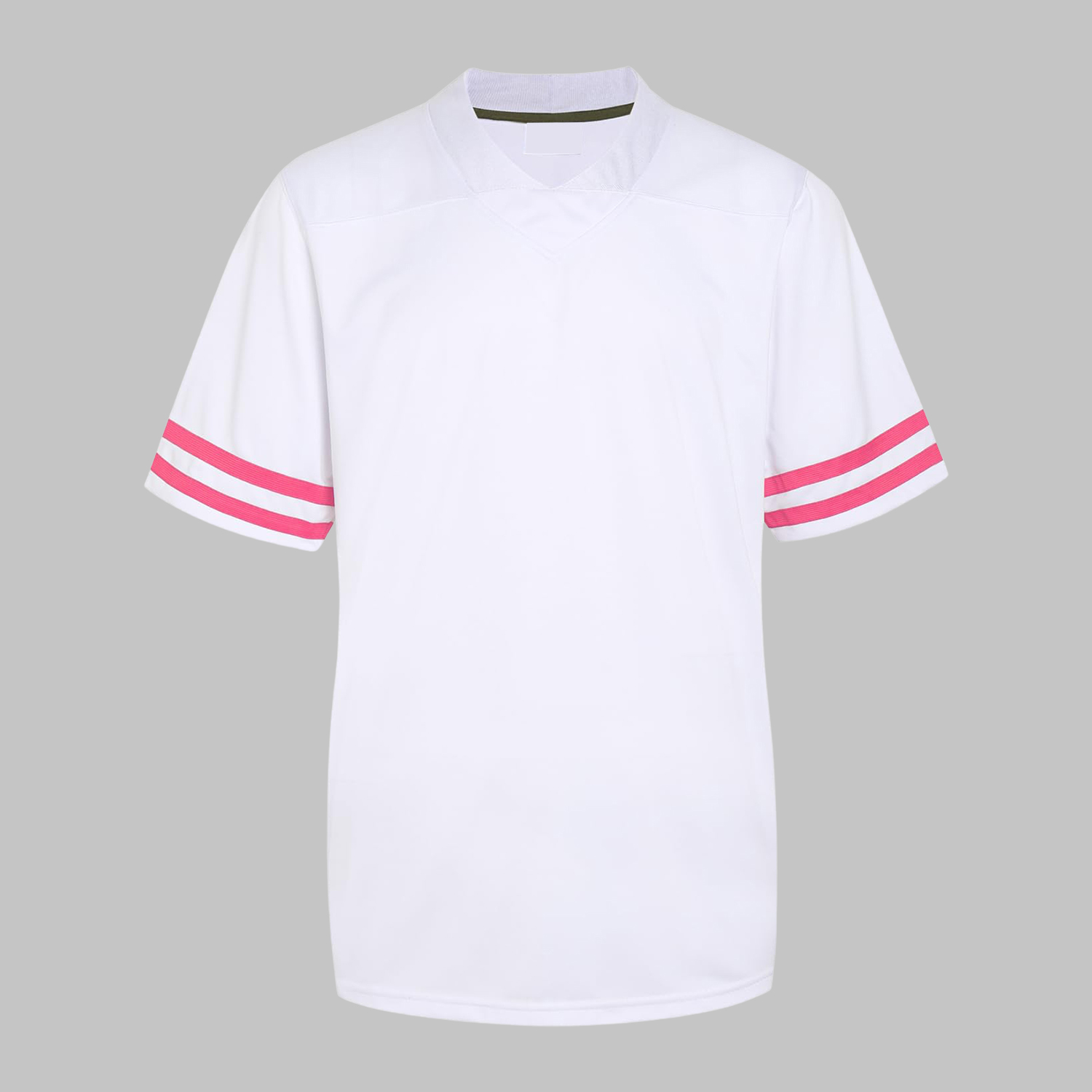White Pink Striped Football Jersey White Pink Striped Football Jersey