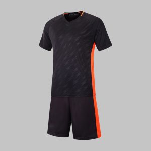 Custom Black and Orange Soccer Uniform