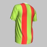 Men's Neon Lime and Crimson Red Striped Athletic Jersey