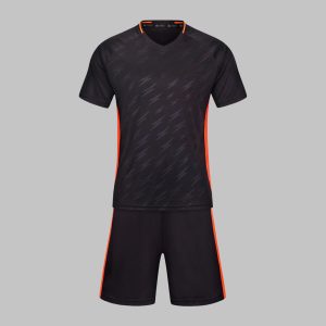 Custom Black and Orange Soccer Uniform