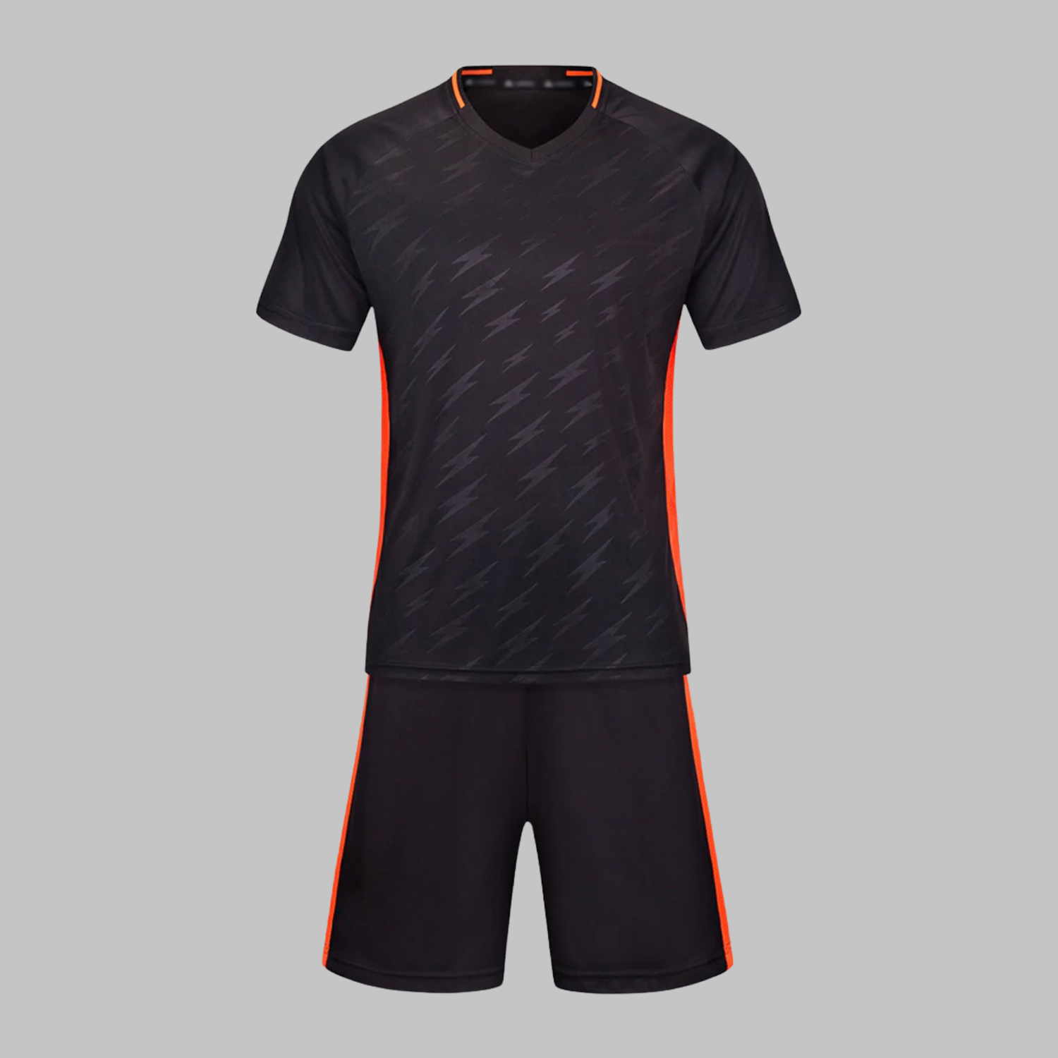 Custom Black and Orange Soccer Uniform Custom Black and Orange Soccer Uniform