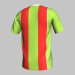 Men's Neon Lime and Crimson Red Striped Athletic Jersey