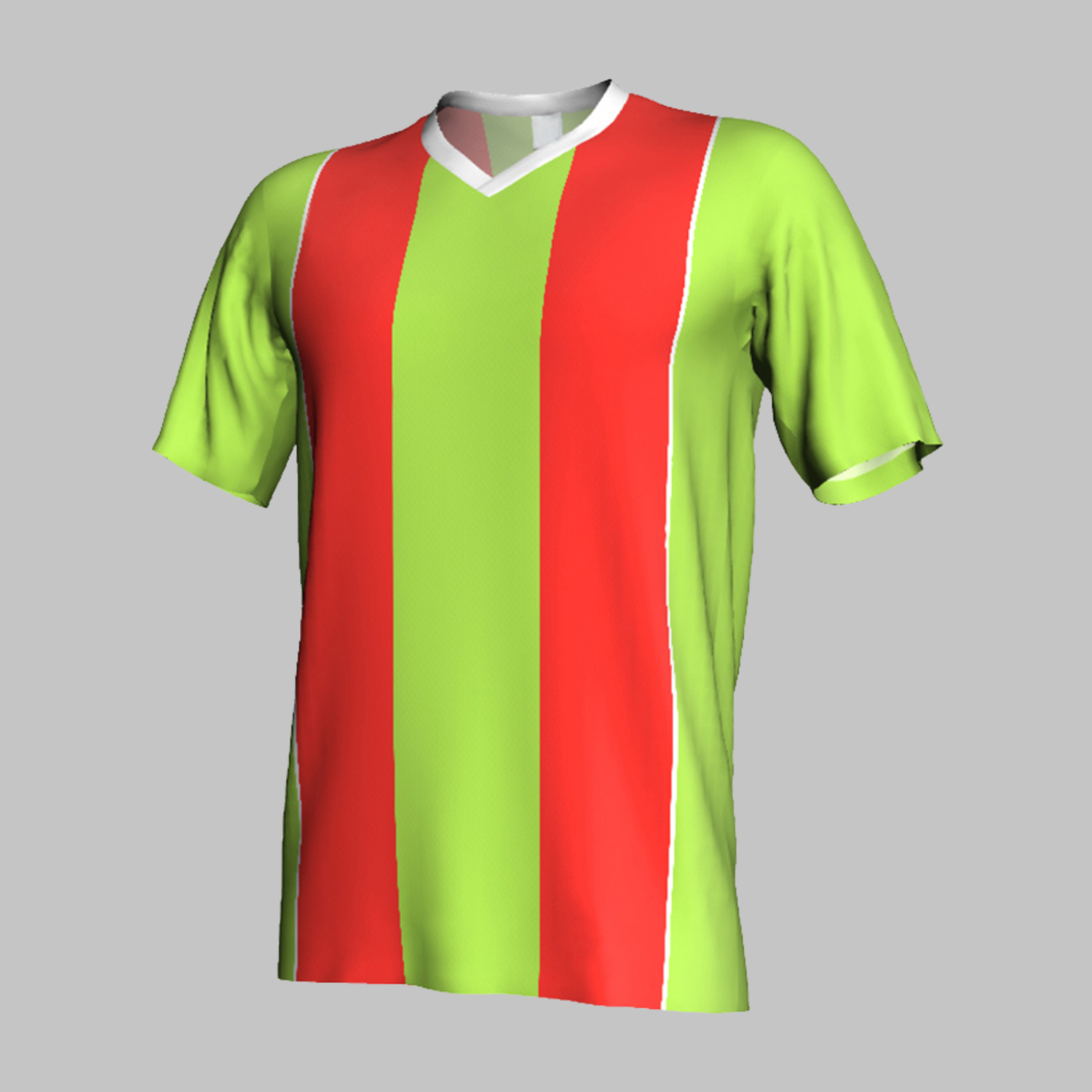Men's Neon Lime and Crimson Red Striped Athletic Jersey Men's Neon Lime and Crimson Red Striped Athletic Jersey