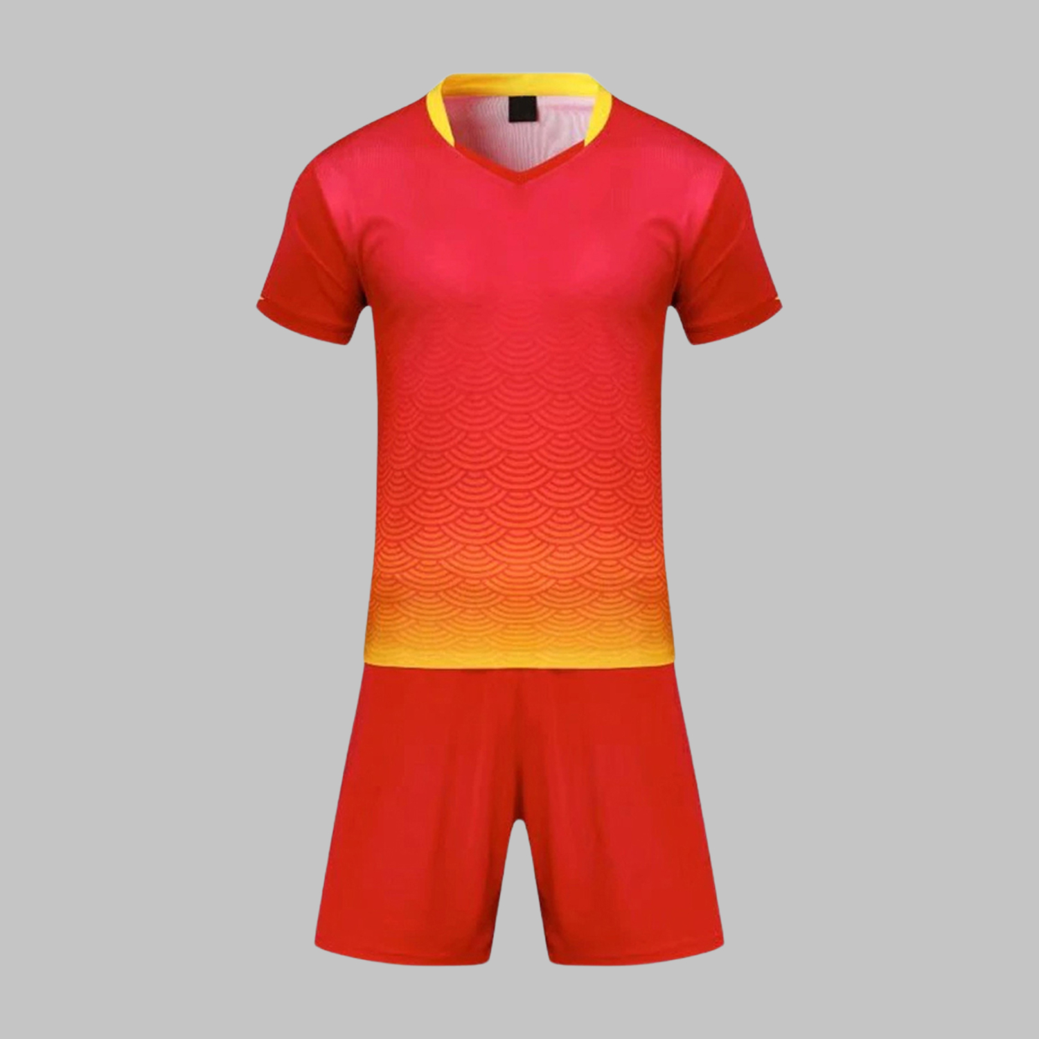 Custom Red and Yellow Soccer Uniform Custom Red and Yellow Soccer Uniform
