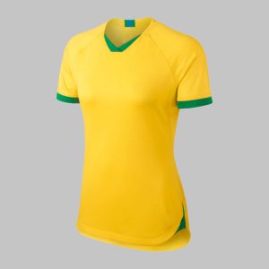 Custom Yellow & Green V-Neck Soccer Jersey