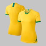Custom Yellow & Green V-Neck Soccer Jersey