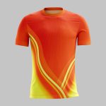 custom abstract wave Front crew neck jersey