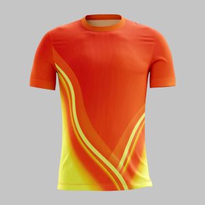 custom abstract wave Front crew neck jersey