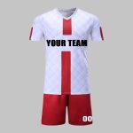 Custom White & Red Soccer Uniform Kit