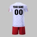 Custom White & Red Soccer Uniform Kit