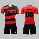 Custom Red & Black Soccer Uniform Kit