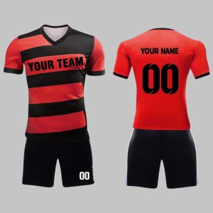 Custom Red & Black Soccer Uniform Kit