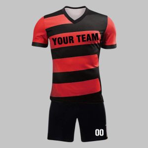 Custom Red & Black Soccer Uniform Kit