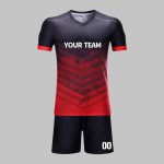 Custom Black & Red Soccer Uniform Kit