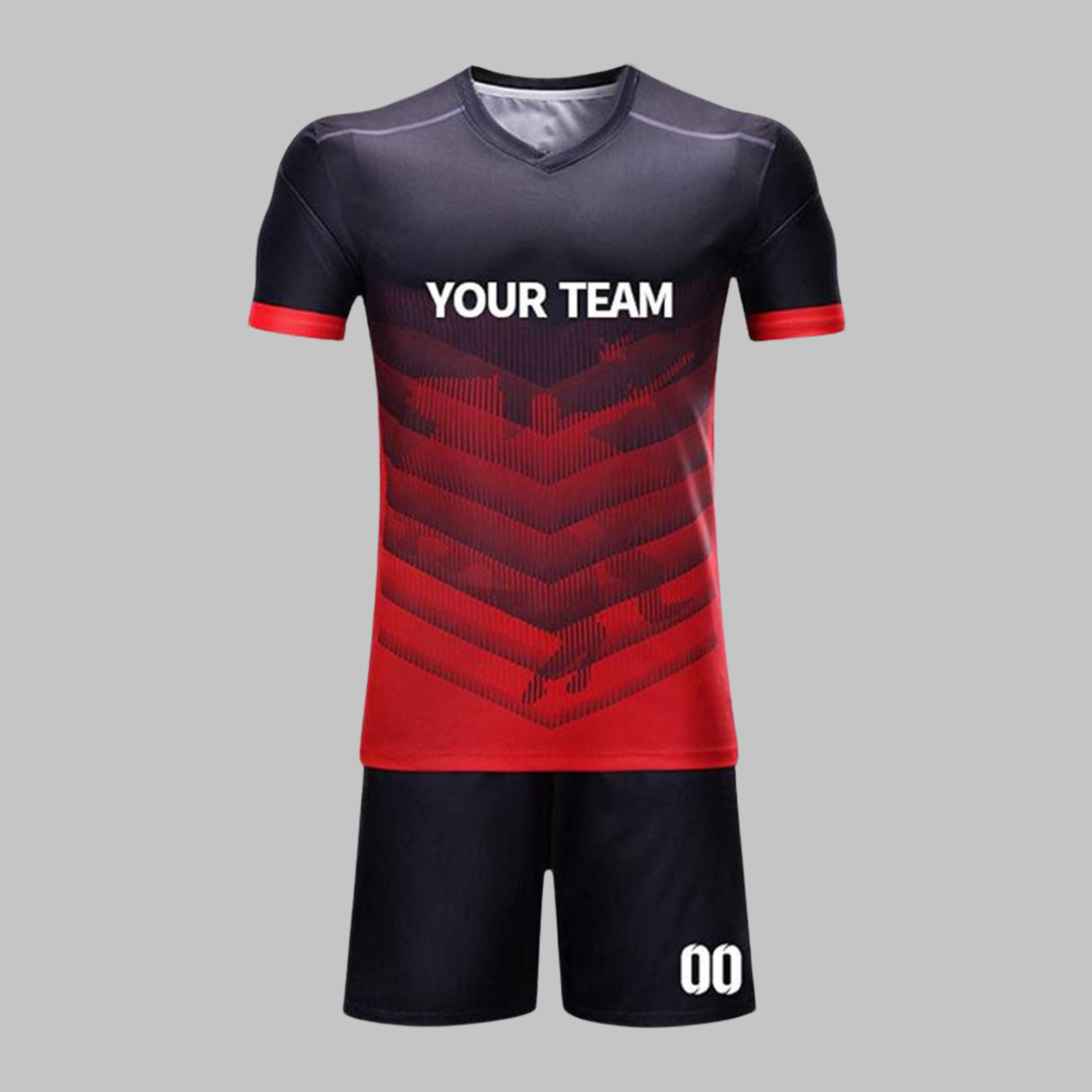 Custom Black & Red Soccer Uniform Kit Custom Black & Red Soccer Uniform Kit