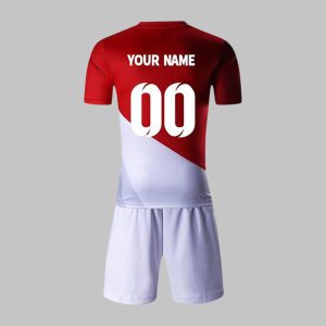 Custom Red & White Soccer Uniform Kit