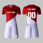 Custom Red & White Soccer Uniform Kit
