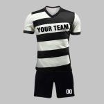 Custom Black & White Soccer Uniform Kit