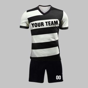 Custom Black & White Soccer Uniform Kit