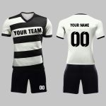 Custom Black & White Soccer Uniform Kit