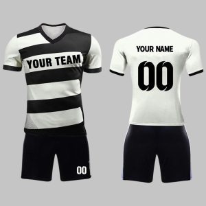 Custom Black & White Soccer Uniform Kit