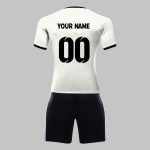 Custom Black & White Soccer Uniform Kit