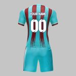 Custom Sky Blue & Maroon Soccer Uniform