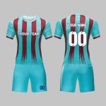 Custom Sky Blue & Maroon Soccer Uniform