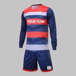 Custom Navy Blue & Red Goalkeer