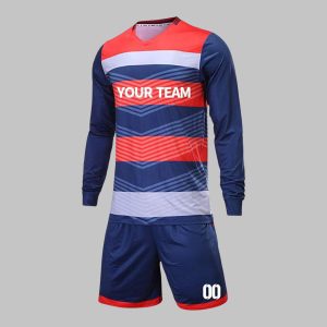 Custom Navy Blue & Red Goalkeer