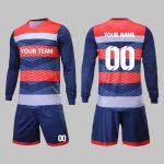 Custom Navy Blue & Red Goalkeer