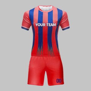 Custom Red and Royal Blue Soccer Uniform