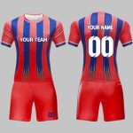 Custom Red and Royal Blue Soccer Uniform