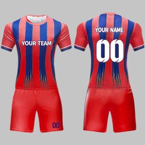 Custom Red and Royal Blue Soccer Uniform
