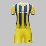 Custom Yellow and Royal Blue Soccer Uniform