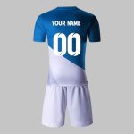 Custom Royal Blue & White Soccer Uniform
