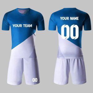 Custom Royal Blue & White Soccer Uniform