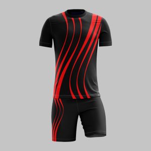 Custom Black & Red Soccer Uniform Kit