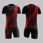 Custom Black & Red Soccer Uniform Kit